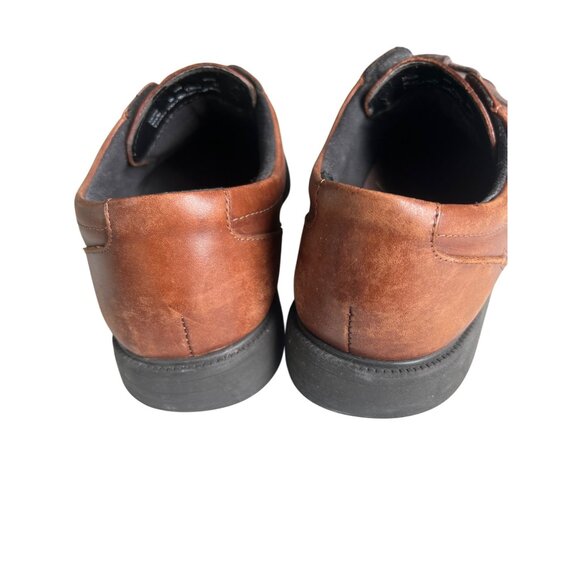 Brown Leather Mens Lace-Up Dress Shoes Bostonian Flexlite Size 9 Square Toe - Picture 3 of 9